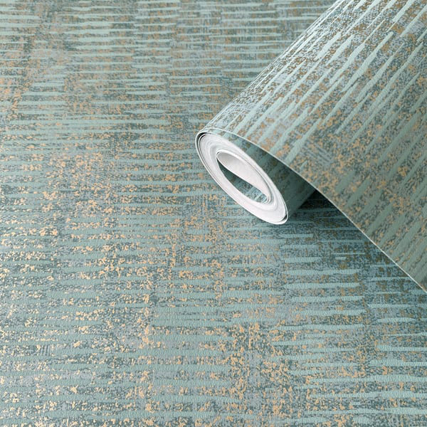 Elegance 10m x 53cm Glitter Wallpaper Roll, Light Green
