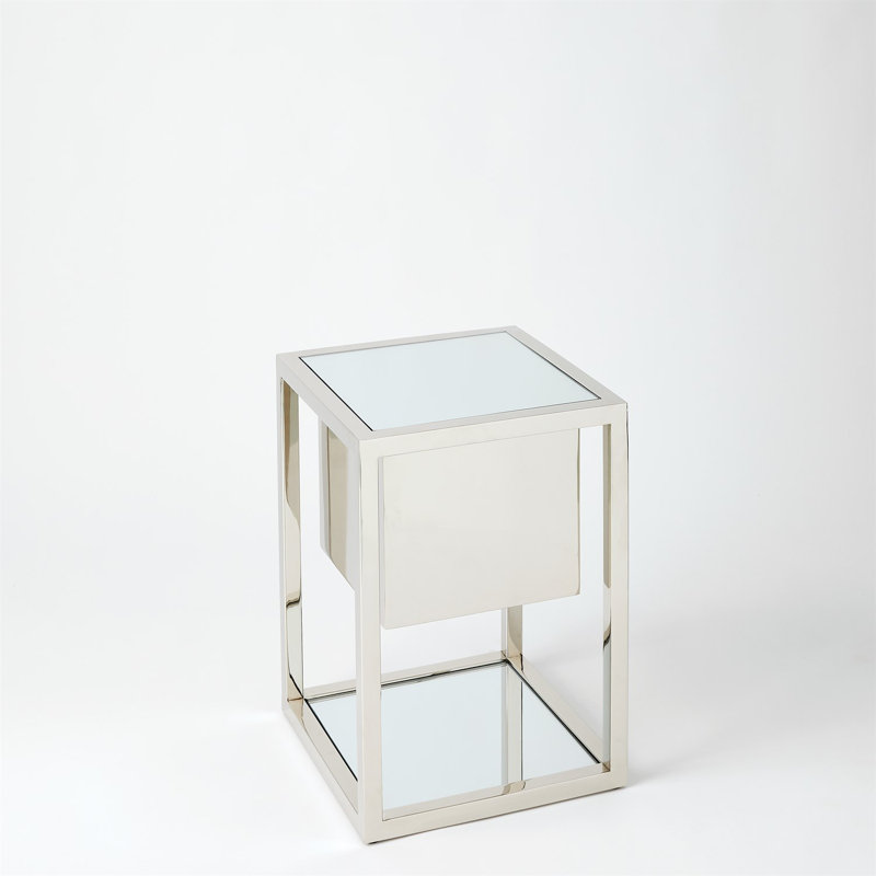 Escher Pedestal/Planter, 20" H x 14" W x 14" D, Brass