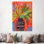 Frida Khalo - Vase noir - reproduction d'art murale - toile encadrée
