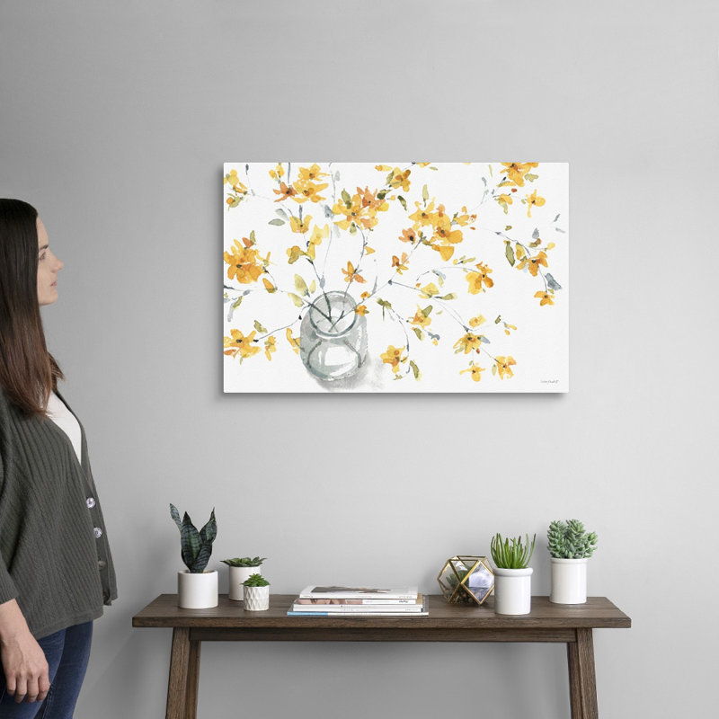 «Happy Yellow 02» par Lisa Audit - reproduction d'art, H 20 po x l 30 po x P 1,25 po, Toile tendue