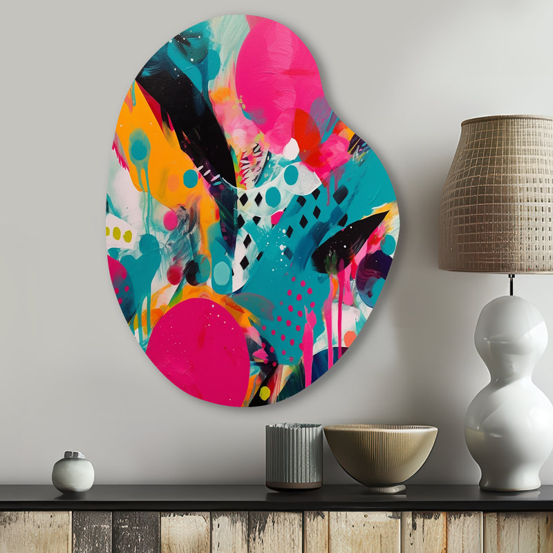Chimdindu - décoration murale abstraite de forme unique en métal, impression d'art moderne en forme libre, H 30 po x l 22 po