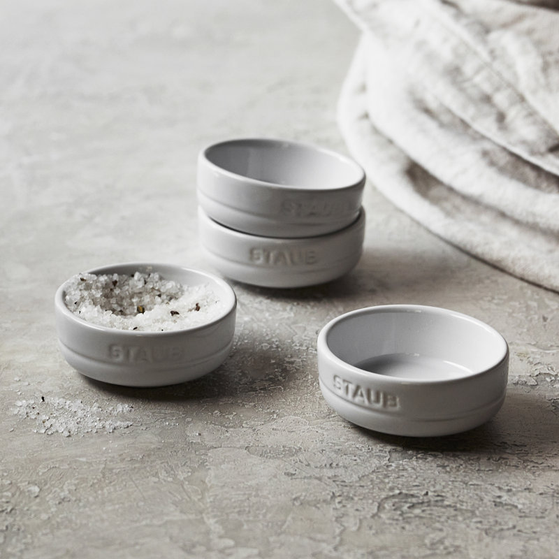 Staub White Ceramic 1.5-Ounce Condiment Bowls Set of 4