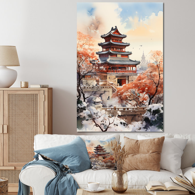 Art emblématique de Pékin, automne, sérénité I - art mural Chine, Toile tendue, H 60 po x l 40 po x P 1,5 po