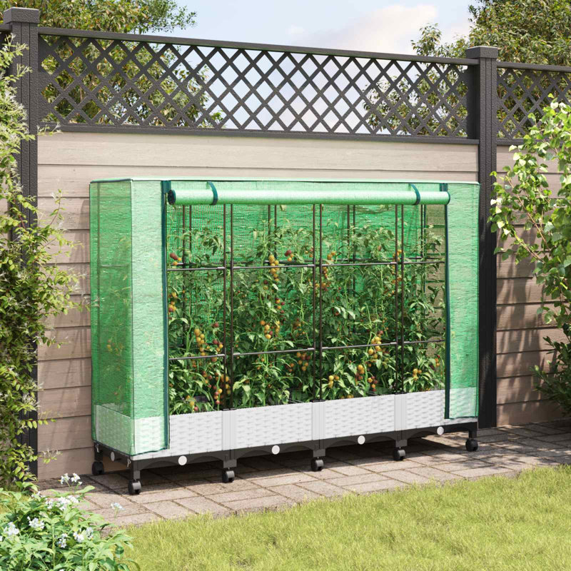 Elevated Planter, 129cm H x 160cm W x 40cm D, White