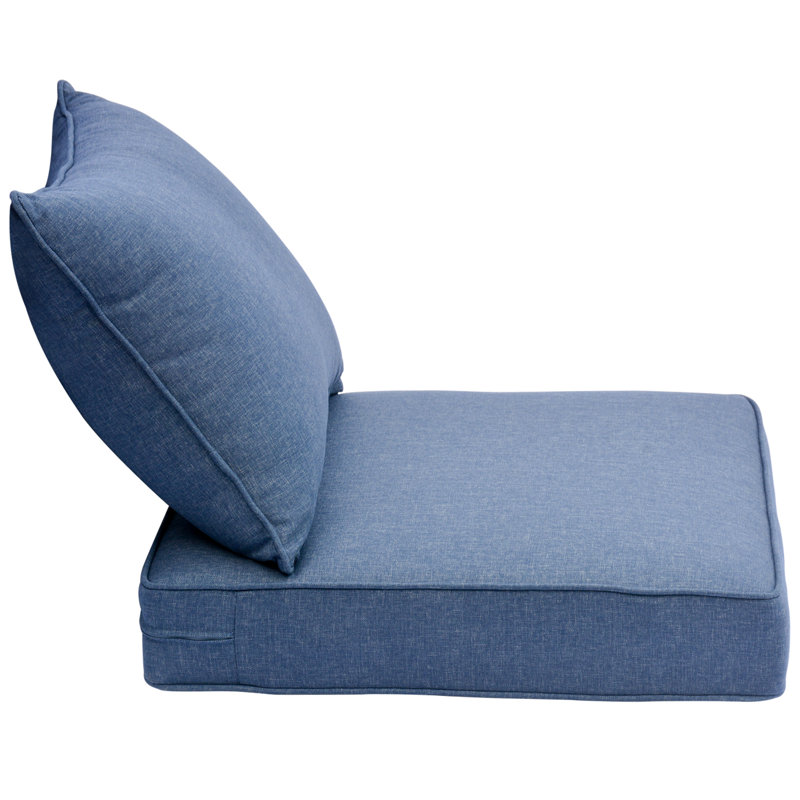 Coussin de siège / dossier d'extérieur 5,7 po, Bleu denim