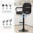 Tavion Adjustable Swivel Faux Leather Bar Stool with Armrests and Footrest-520983899