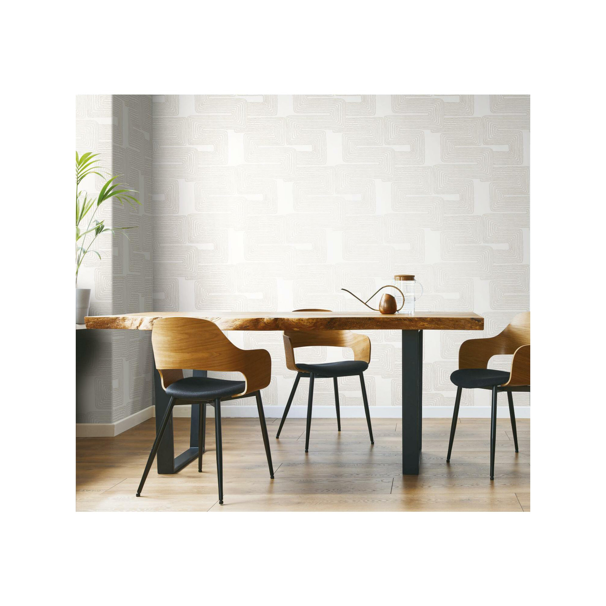 Peel & Stick Geometric Wallpaper, White