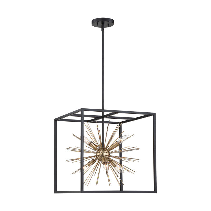 Luminaire suspendu carré 6 lumières