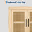 Buffet avec portes en verre, 35,4 po, style Mid-Century moderne, pour le salon, la cuisine, le couloir