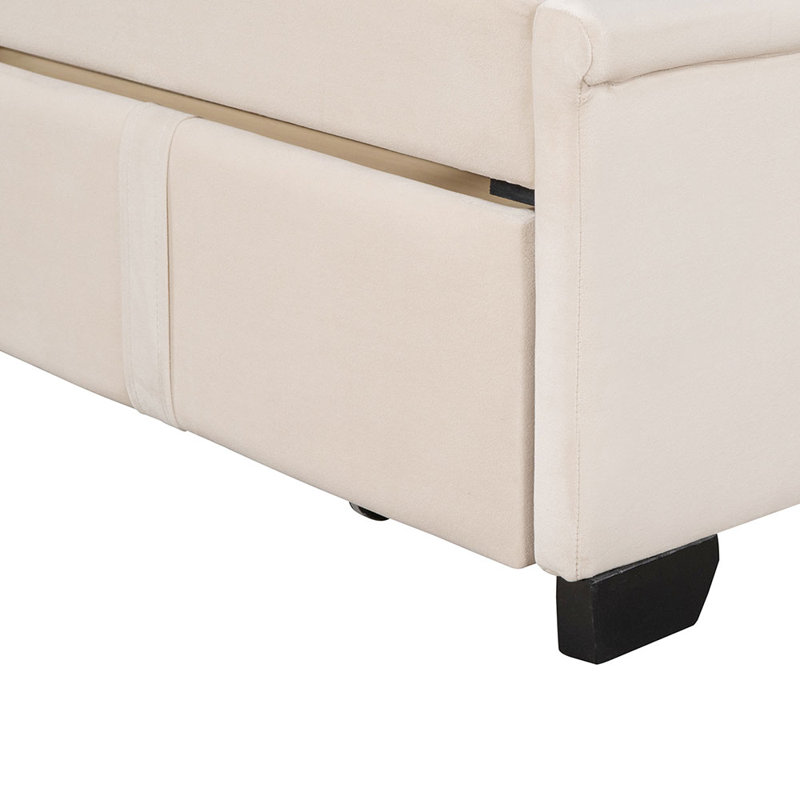 Tonita Upholstered Platform Storage Bed, Beige