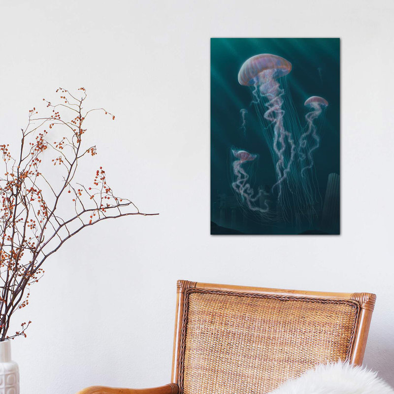 «Jellyfish» par Vincent Hie - impression encadrée, H 18 po x l 12 po x 1,5 po, Toile tendue