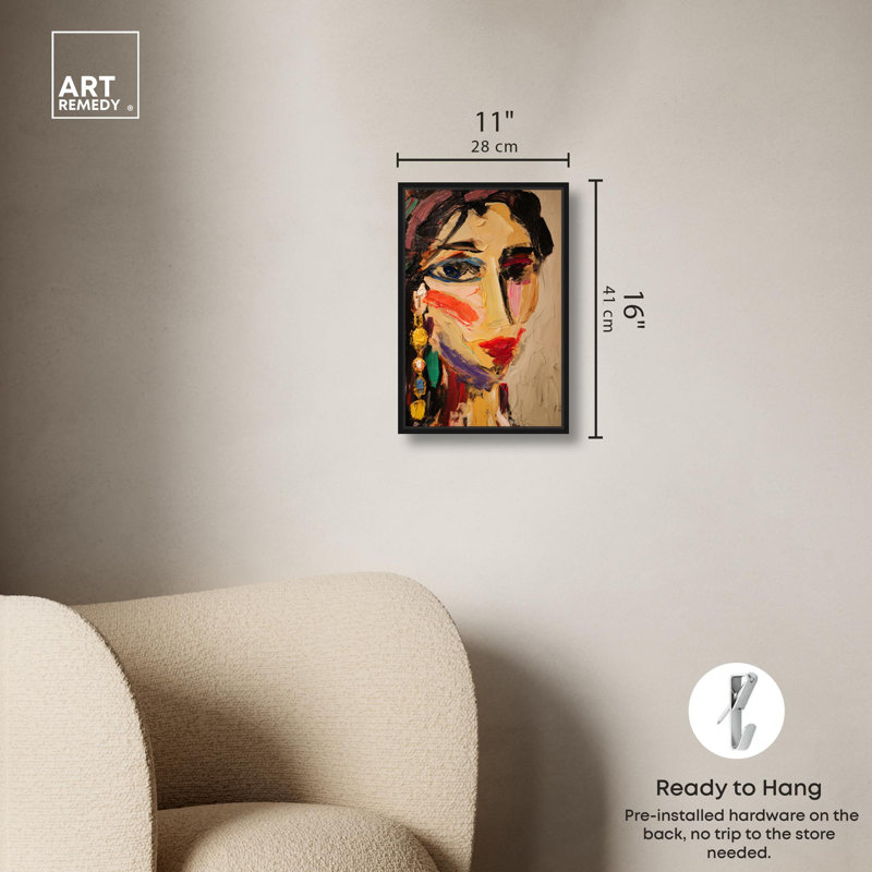 «Colorful Expression I», art mural sur toile par , Cadre flottant noir, H 16 po x l 11 po