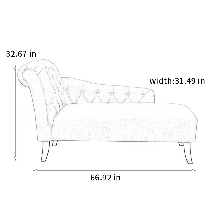 Élégante chaise en bois massif de coton et lin, Orienté à gauche (vu de face)
