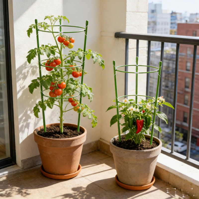 Paquet de 2 cages à tomates pour petites plantes - Support de plante réglable de 35 pouces avec 3 anneaux antirouille, idéal pour la tomate cerise, le poivre, l'herbe, la fleur et la vigne grimpante, les piquets de jardin verts