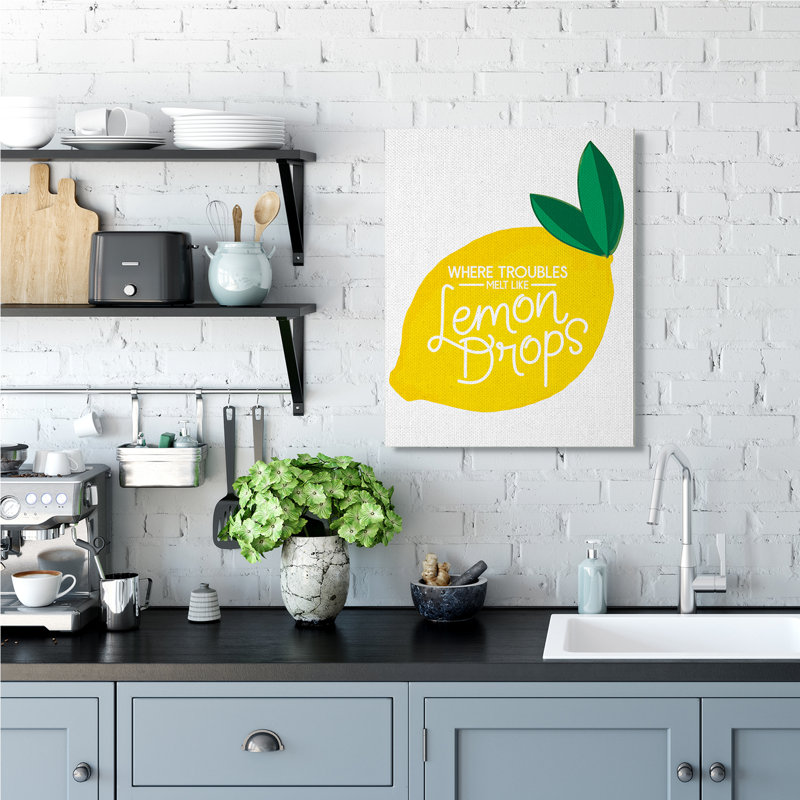 «Melt Like Lemon Drops Quote» par Jean Kelly - impression, Toile tendue, H 30 po x l 24 po