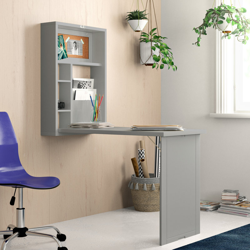 Bureau flottant Ahian, Blanc antique