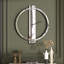 Glass Wall Clock Mirrored Round Accent Clock 60x68cm