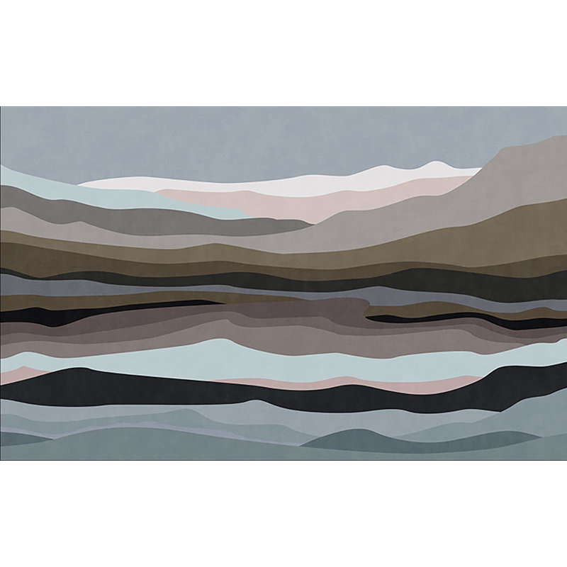 Papier peint paysage nordique abstrait, L 86 po x L 57 po