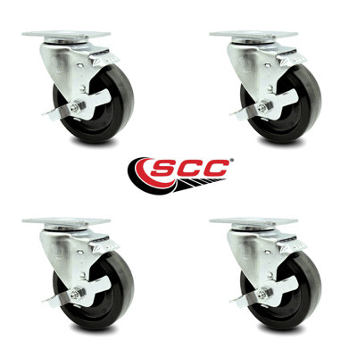Phenolic Swivel Top Plate Caster with Brake
