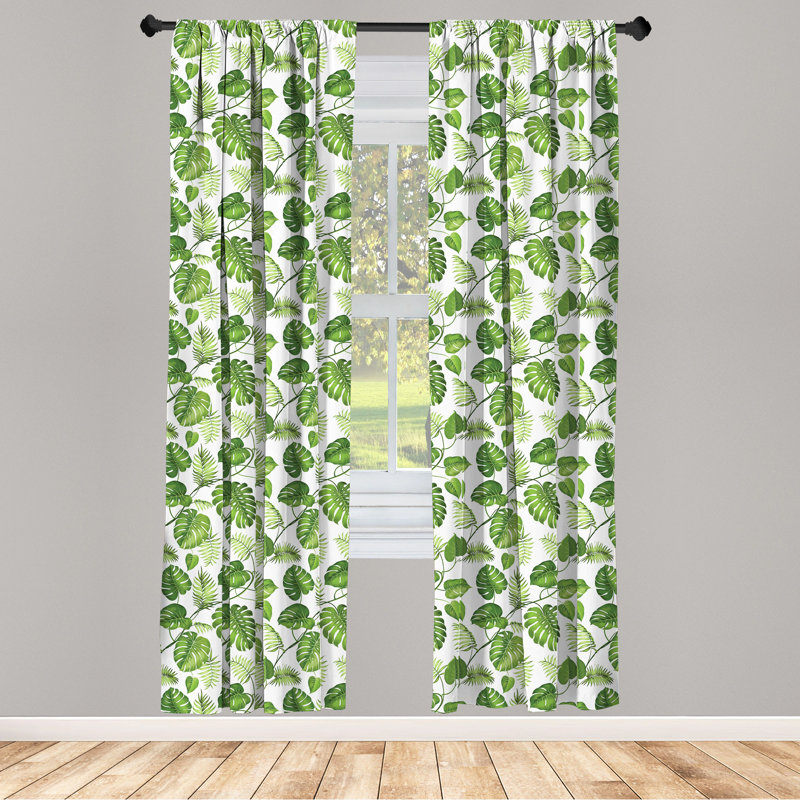 Leaf Semi-Sheer Rod Pocket Curtain Panel, 28" x 84"