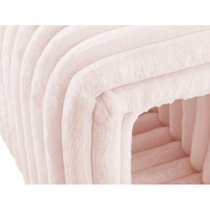 Cothren Corduroy Cat Bed with Arch Hollow Design, Pink