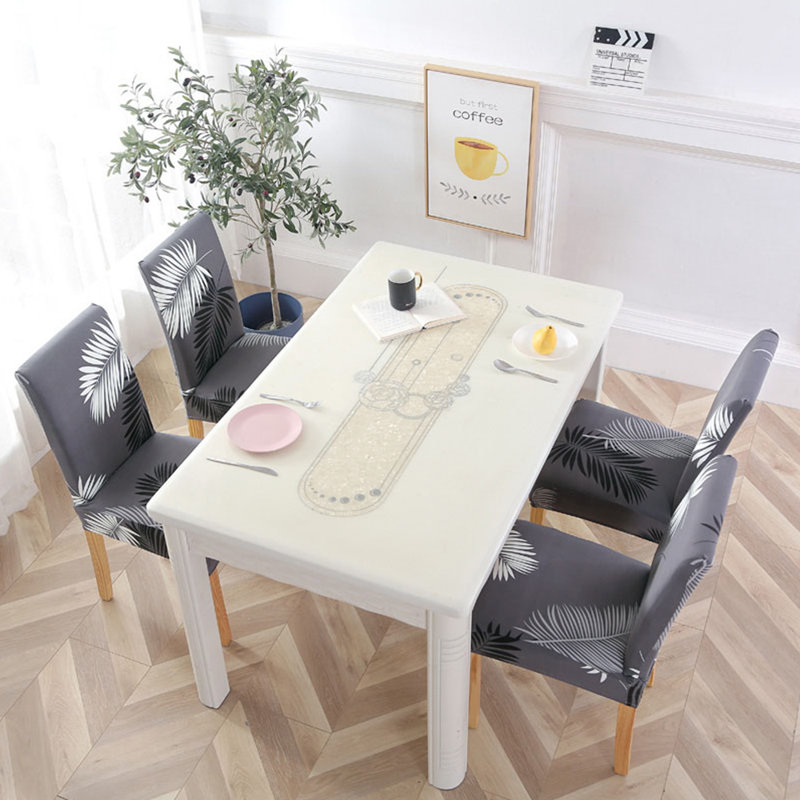 Housses de chaise de salle à manger à imprimé stretch spandex