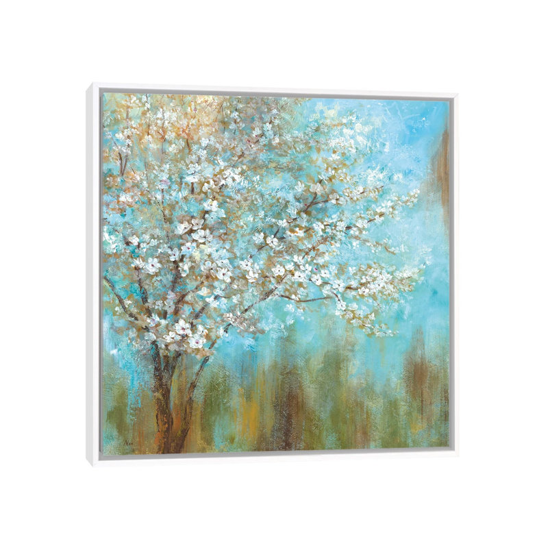 Reproduction d’art, "Cherry Blossoms" par Nan, Pas de tapis, Toile blanche encadrée, H 37 po x l 37 po x P 1,5 po