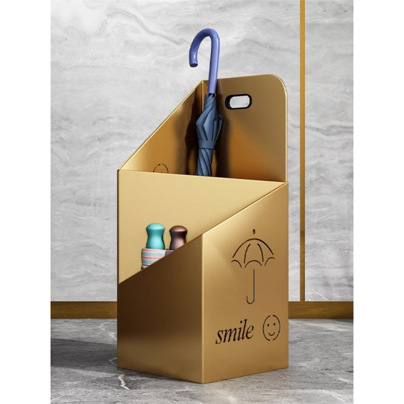 Metal Freestanding Umbrella Stand, Gold
