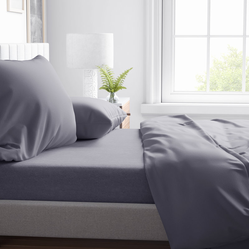 Silver Solid Sheet Set, Full Sheet Set + 1 Sheet + 2 Pillowcases