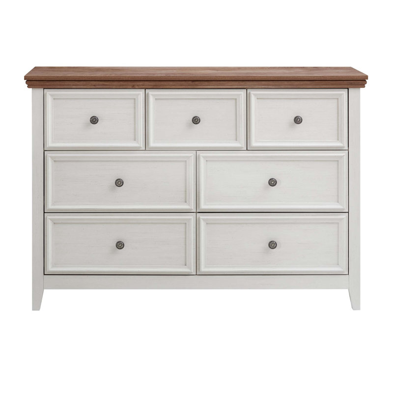 Modern 7 Drawers Dresser With Spacious Storage And Smooth Glide,  For Living Room And Farmhouse Organization, Beige