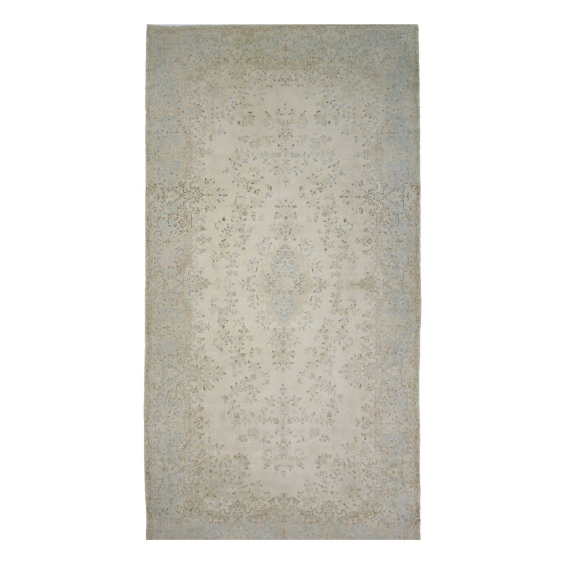 Kerman Hand Knotted Beige /Beige 10x19 Oversize Rug
