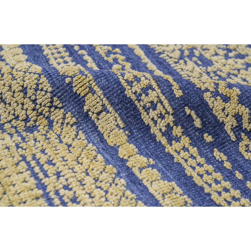 Moroccan Wool Striped Area Rug, Rectangle 9' x 12'
