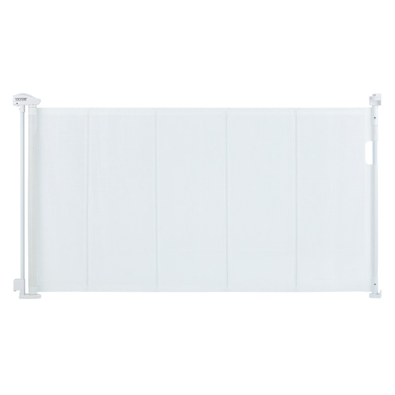 White Retractable Plastic Pet Gate for Stairways and Doorways