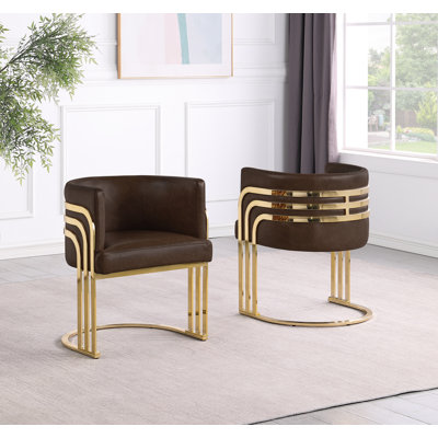 Chaises d'appoint à pieds de traîneau avec similicuir et structure chromée