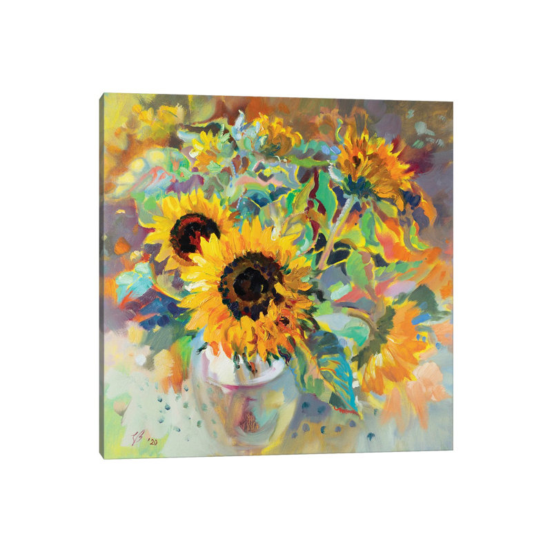 Sunflowers by Katharina Valeeva - Wrapped Canvas Painting, 93.98 cm H x 93.98 cm W x 3.175 cm D