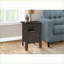 Table basse en stratifié brun avec rangement, table de chevet multi-usage pour le salon et la chambre à coucher