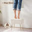 Tabouret de coiffeuse avec rangement, chaise de maquillage rembourrée en fausse fourrure avec pieds électroplaqués-1472217407