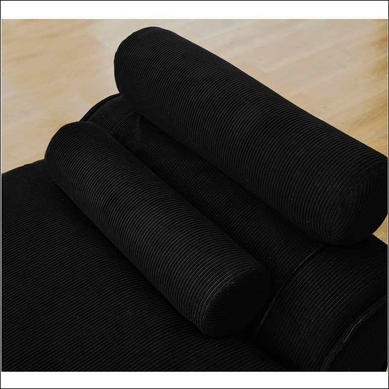 Canapé modulaire, Velours côtelé noir