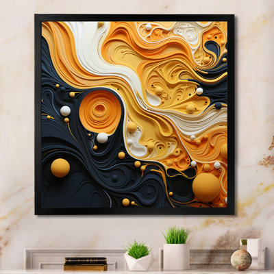 " Orange Black Minimalism Flowing Harmony "