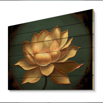 «Blossoming White Vintage Lotus», reproduction sur bois sans cadre