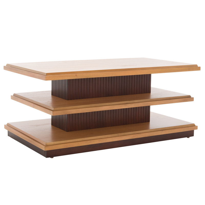 Pasha Floor Shelf Coffee Table with Storage, Walnut