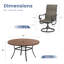 Ensemble repas de patio avec table ronde 53 po et 6 chaises pivotantes en textilène-1696420326