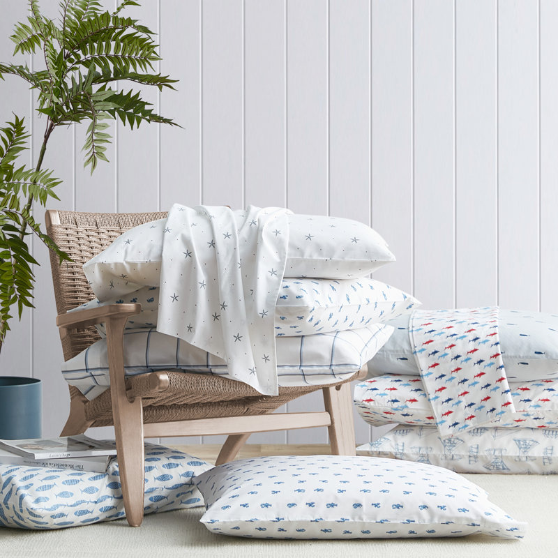 Ensemble de draps en percale de coton 200 fils Bradford, Ensemble de draps pour lit double avec 2 taies d'o