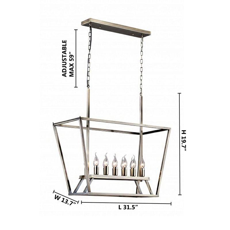 Industrial 8 Light Lantern Frame Chandelier