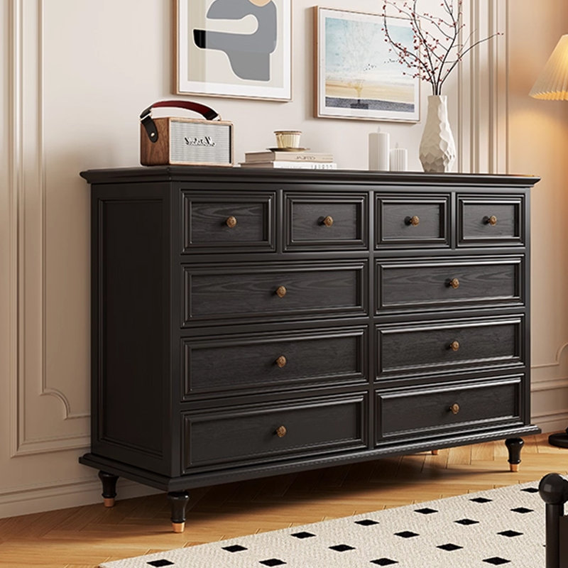 Black Solid + Manufactured Wood Accent Cabinet, Black