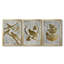 Quatre oiseaux qui chantent - Feuille d'or - Toile sur toile tendue avec châssis encadré - 3 pièces-256279856-256279857