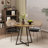 Round Dining Table for 4, 31.5 Inch Compact MDF Top with Black Metal Legs, Rich Brown