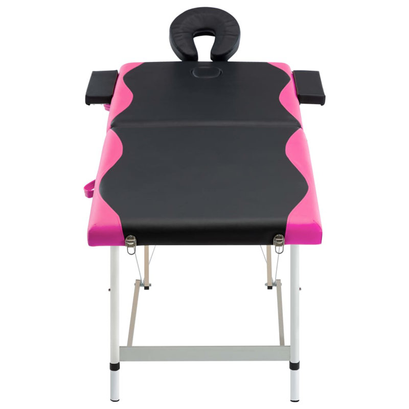 75.2'' Rectangular Adjustable Folding Table, Black/Pink