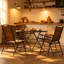 Ensembles de salle à manger de patio peu encombrants, ensemble moderne en rotin d'acier pour petits patios