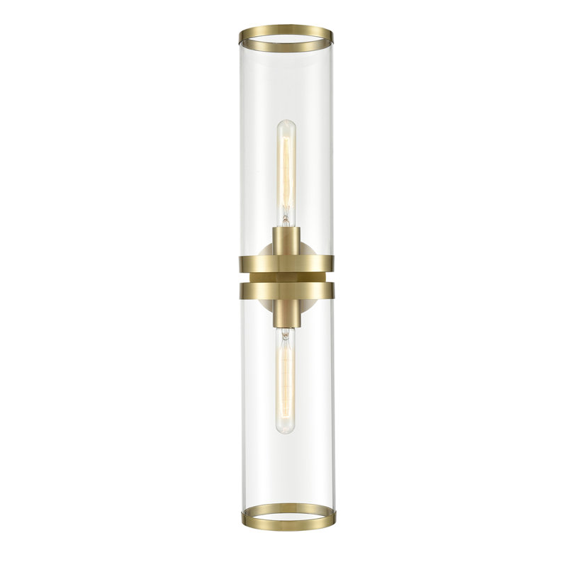 Revolve II Steel Flush Mounted Sconce, Natural Brass